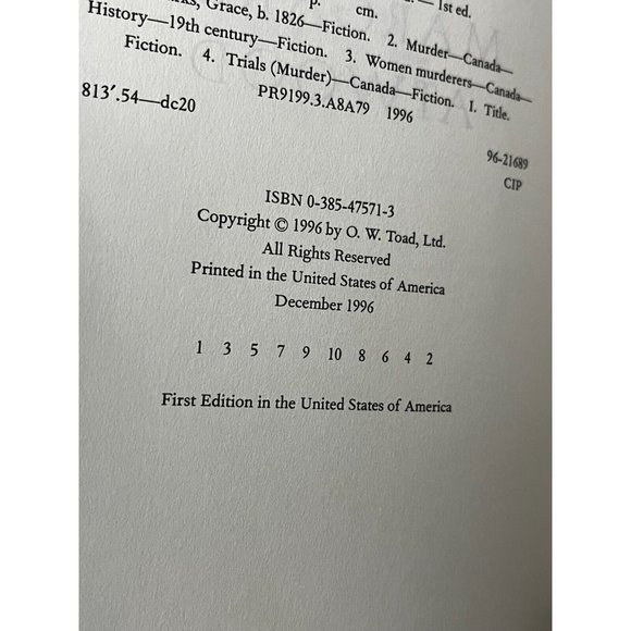 Margaret Atwood lot 2 hc/dj books Alias Grace & wilderness tips - Picture 4 of 7